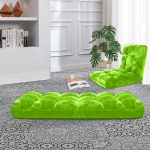 4-SOGA Floor Recliner Folding Lounge Sofa Futon Couch Folding Chair Cushion Green