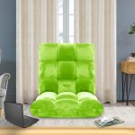 5-SOGA Floor Recliner Folding Lounge Sofa Futon Couch Folding Chair Cushion Green