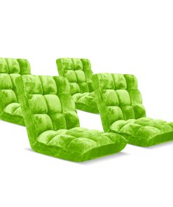 1-SOGA 4X Floor Recliner Folding Lounge Sofa Futon Couch Folding Chair Cushion Green