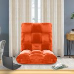 5-SOGA Floor Recliner Folding Lounge Sofa Futon Couch Folding Chair Cushion Orange
