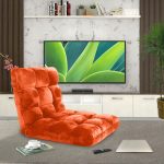 3-SOGA 4X Floor Recliner Folding Lounge Sofa Futon Couch Folding Chair Cushion Orange