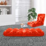 4-SOGA 4X Floor Recliner Folding Lounge Sofa Futon Couch Folding Chair Cushion Orange