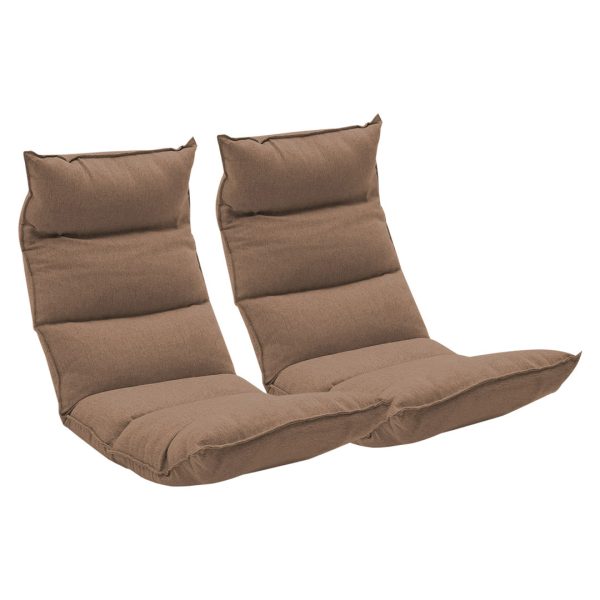 1-SOGA 2X Foldable Tatami Floor Sofa Bed Meditation Lounge Chair Recliner Lazy Couch Khaki