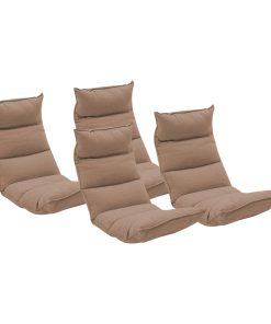 1-SOGA 4X Foldable Tatami Floor Sofa Bed Meditation Lounge Chair Recliner Lazy Couch Khaki