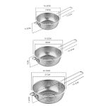 2-SOGA Stainless Steel Perforated Colander Fine Mesh Net Food Strainer Basket with Handle Skimmer Sieve Set