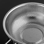 4-SOGA Stainless Steel Perforated Colander Fine Mesh Net Food Strainer Basket with Handle Skimmer Sieve Set