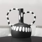 4-SOGA 2X 26.5x17cm Ornament Vase with Polka Dot Handicraft Decorations in Living Room Home Decor