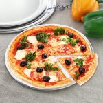 4-SOGA 6X 12-inch Round Aluminum Steel Pizza Tray Home Oven Baking Plate Pan