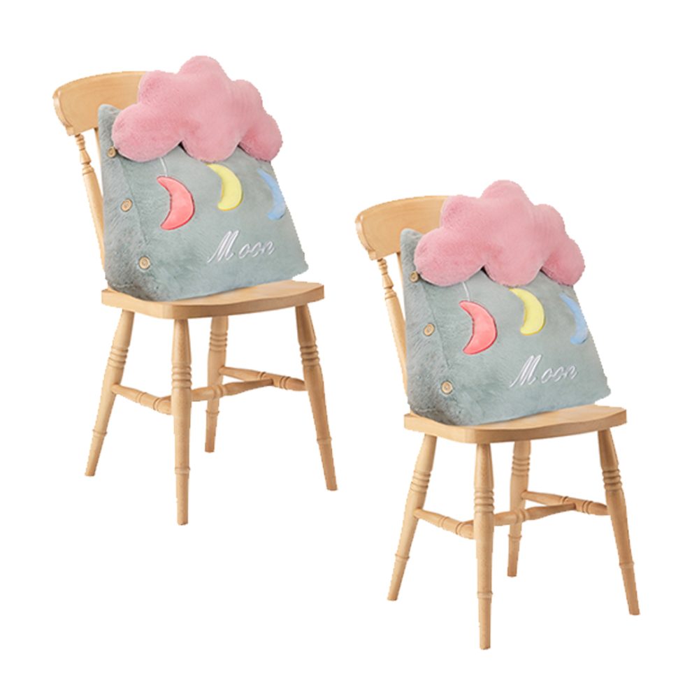 1-SOGA 2X Green Cute Cloud Cushion Soft Leaning Lumbar Wedge Pillow Bedside Plush Home Decor