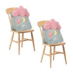 1-SOGA 2X Green Cute Cloud Cushion Soft Leaning Lumbar Wedge Pillow Bedside Plush Home Decor