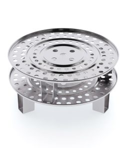 1-SOGA 2X 28cm Stainless Steel Steamer Insert Stock Pot Steaming Rack Stockpot Tray