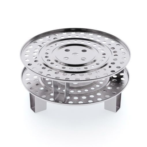 1-SOGA 2X 28cm Stainless Steel Steamer Insert Stock Pot Steaming Rack Stockpot Tray