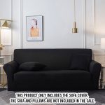 2-SOGA 2-Seater Black Sofa Cover Couch Protector High Stretch Lounge Slipcover Home Decor