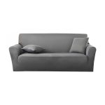 1-SOGA 4-Seater Grey Sofa Cover Couch Protector High Stretch Lounge Slipcover Home Decor