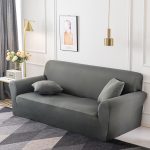 3-SOGA 4-Seater Grey Sofa Cover Couch Protector High Stretch Lounge Slipcover Home Decor