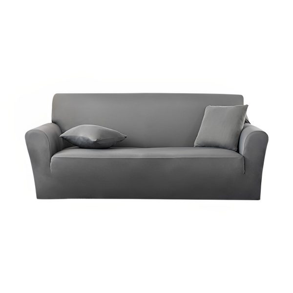 1-SOGA 4-Seater Grey Sofa Cover Couch Protector High Stretch Lounge Slipcover Home Decor