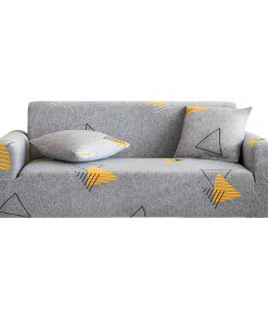 1-SOGA 3-Seater Geometric Print Sofa Cover Couch Protector High Stretch Lounge Slipcover Home Decor