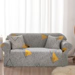 6-SOGA 4-Seater Geometric Print Sofa Cover Couch Protector High Stretch Lounge Slipcover Home Decor