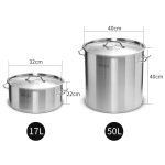 6-SOGA 17L Wide Stock Pot  and 50L Tall Top Grade Thick Stainless Steel Stockpot 18/10