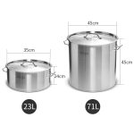 6-SOGA 23L Wide Stock Pot  and 71L Tall Top Grade Thick Stainless Steel Stockpot 18/10