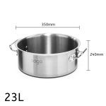 6-SOGA Stock Pot 23L Top Grade Thick Stainless Steel Stockpot 18/10 Without Lid