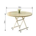 8-SOGA Maple Grain Dining Table Portable Round Surface Space Saving Folding Desk Home Decor