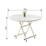 8-SOGA White Dining Table Portable Round Surface Space Saving Folding Desk Home Decor