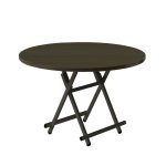 1-SOGA Black Dining Table Portable Round Surface Space Saving Folding Desk Home Decor