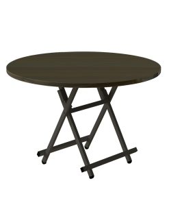 1-SOGA Black Dining Table Portable Round Surface Space Saving Folding Desk Home Decor