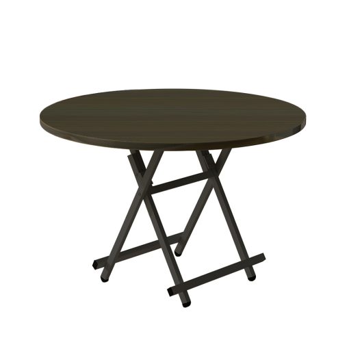 1-SOGA Black Dining Table Portable Round Surface Space Saving Folding Desk Home Decor