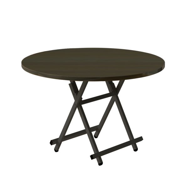 1-SOGA Black Dining Table Portable Round Surface Space Saving Folding Desk Home Decor
