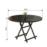 7-SOGA 2X Black Dining Table Portable Round Surface Space Saving Folding Desk Home Decor