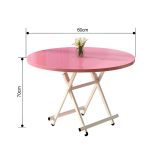 8-SOGA Pink Dining Table Portable Round Surface Space Saving Folding Desk Home Decor
