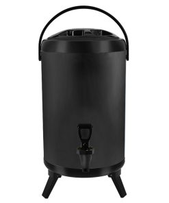 1-SOGA 16L Stainless Steel Insulated Milk Tea Barrel Hot and Cold Beverage Dispenser Container with Faucet Black