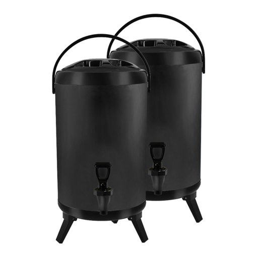 1-SOGA 2X 16L Stainless Steel Insulated Milk Tea Barrel Hot and Cold Beverage Dispenser Container with Faucet Black