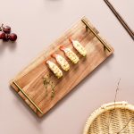 3-SOGA 30cm Brown Rectangle Wooden Acacia Food Serving Tray Charcuterie Board Centerpiece  Home Decor