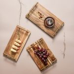 7-SOGA 2X 30cm Brown Rectangle Wooden Acacia Food Serving Tray Charcuterie Board Centerpiece  Home Decor