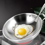 8-SOGA 3-Ply 38cm Stainless Steel Double Handle Wok Frying Fry Pan Skillet with Lid