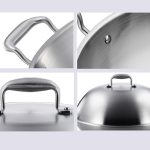 7-SOGA 2X 3-Ply 42cm Stainless Steel Double Handle Wok Frying Fry Pan Skillet with Lid