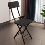 4-SOGA Black Foldable Chair Space Saving Lightweight Portable Stylish Seat Home Decor Set of 2