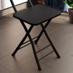 8-SOGA Black Foldable Chair Space Saving Lightweight Portable Stylish Seat Home Decor Set of 2
