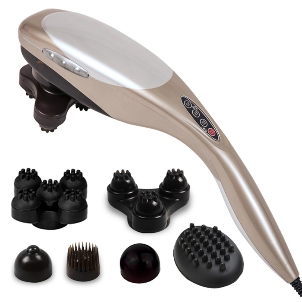 1-SOGA Hand Held Full Body Massager with 6 attachments Back Pain Therapy