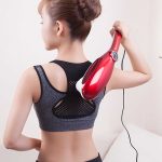 4-SOGA 6 Heads Portable Handheld Massager Soothing Stimulate Blood Flow Shoulder Red