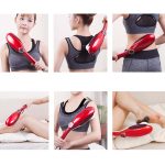 6-SOGA 2X 6 Heads Portable Handheld Massager Soothing Stimulate Blood Flow Shoulder Red