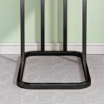 7-SOGA 2X 30x50cm Black Ceramic Sofa Side Square Mini Table w/ Black Metal Legs