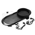 5-SOGA 2 in 1 Electric Non-Stick BBQ Teppanyaki Grill Plate Steamboat Hotpot 2-8 Person