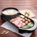 6-SOGA 2 in 1 Electric Non-Stick BBQ Teppanyaki Grill Plate Steamboat Hotpot 2-8 Person