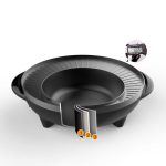 3-SOGA 2 in 1 Electric Stone Coated Teppanyaki Grill Plate Steamboat Hotpot 3-5 Person
