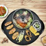 7-SOGA 2 in 1 Electric Stone Coated Teppanyaki Grill Plate Steamboat Hotpot 3-5 Person