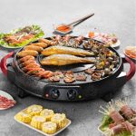 6-SOGA 2 in 1 Electric Stone Coated Teppanyaki Grill Plate Steamboat Hotpot